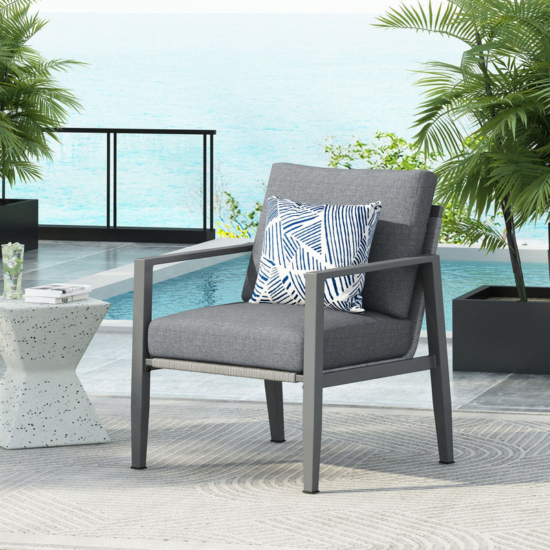 Modern Lounge Chair With Rope Accents And Cushions - R&R Furniture Gallery (Fountain Valley, CA)
