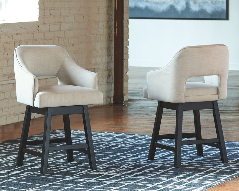 Tallenger - Upholstered Swivel Barstool (Set of 2) - R&R Furniture Gallery (Fountain Valley, CA)