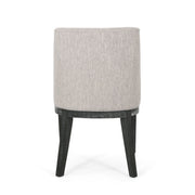Pair of Noble House modern dining chairs with durable fabric upholstery and sturdy wooden frames, set of two.