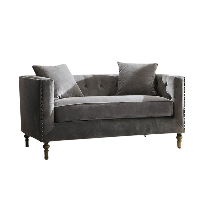 Sidonia - Loveseat With 2 Pillows - Gray