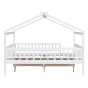 DreamHaus house bed with built-in storage drawers, perfect for kids' bedrooms and space-saving furniture.