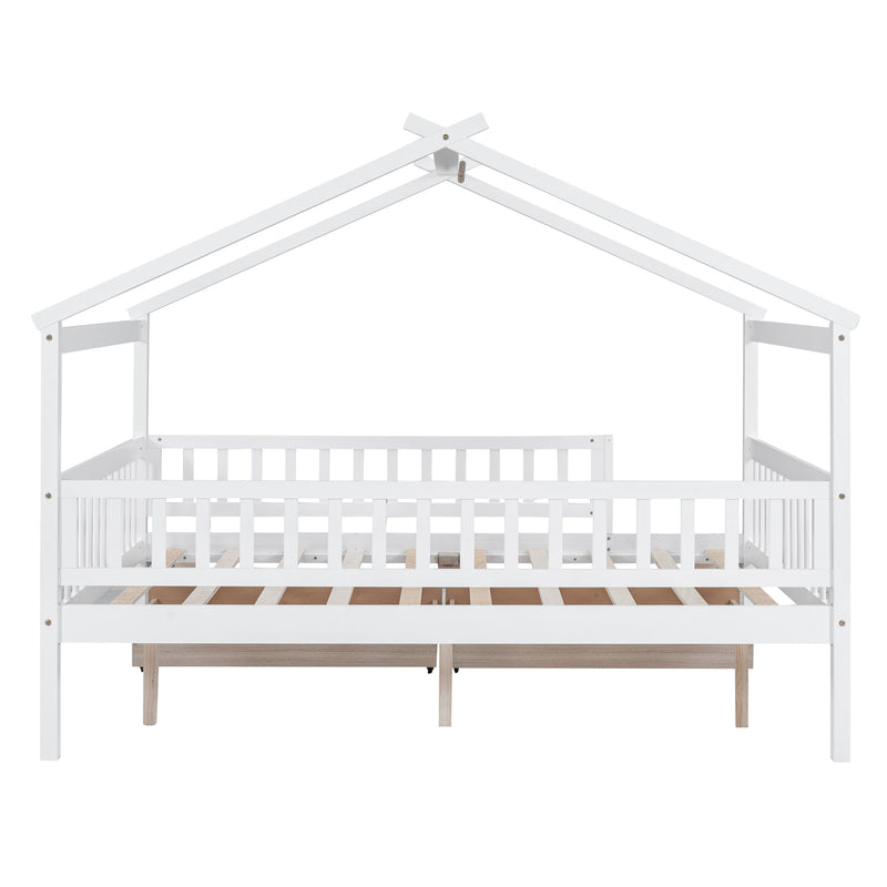 DreamHaus house bed with built-in storage drawers, perfect for kids' bedrooms and space-saving furniture.