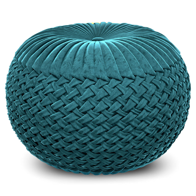 Grafton - Handcrafted Round Pouf - R&R Furniture Gallery (Fountain Valley, CA)