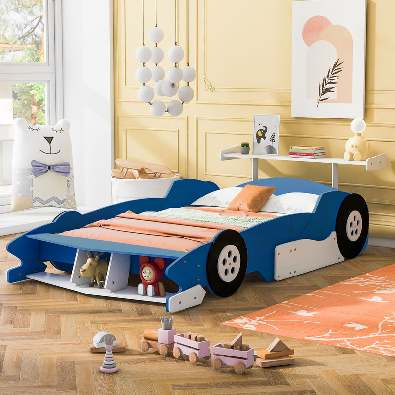 Race Car-Shaped Platform Bed With Wheels - R&R Furniture Gallery (Fountain Valley, CA)