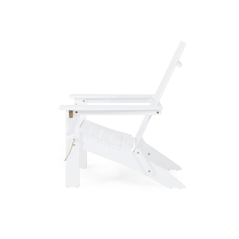 Noble House Aurascape outdoor foldable Adirondack arm chair in weather-resistant material, featuring a comfortable slatted design.