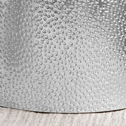 Modern round accent table with hammered surface by Noble House, featuring a stylish and textured design for contemporary interiors.