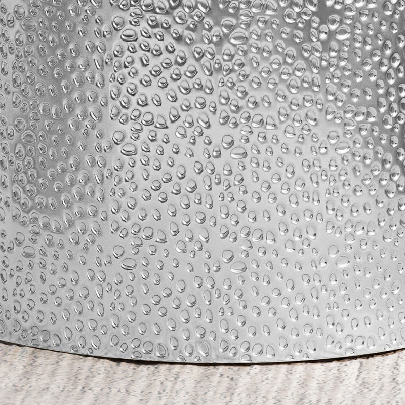 Modern round accent table with hammered surface by Noble House, featuring a stylish and textured design for contemporary interiors.