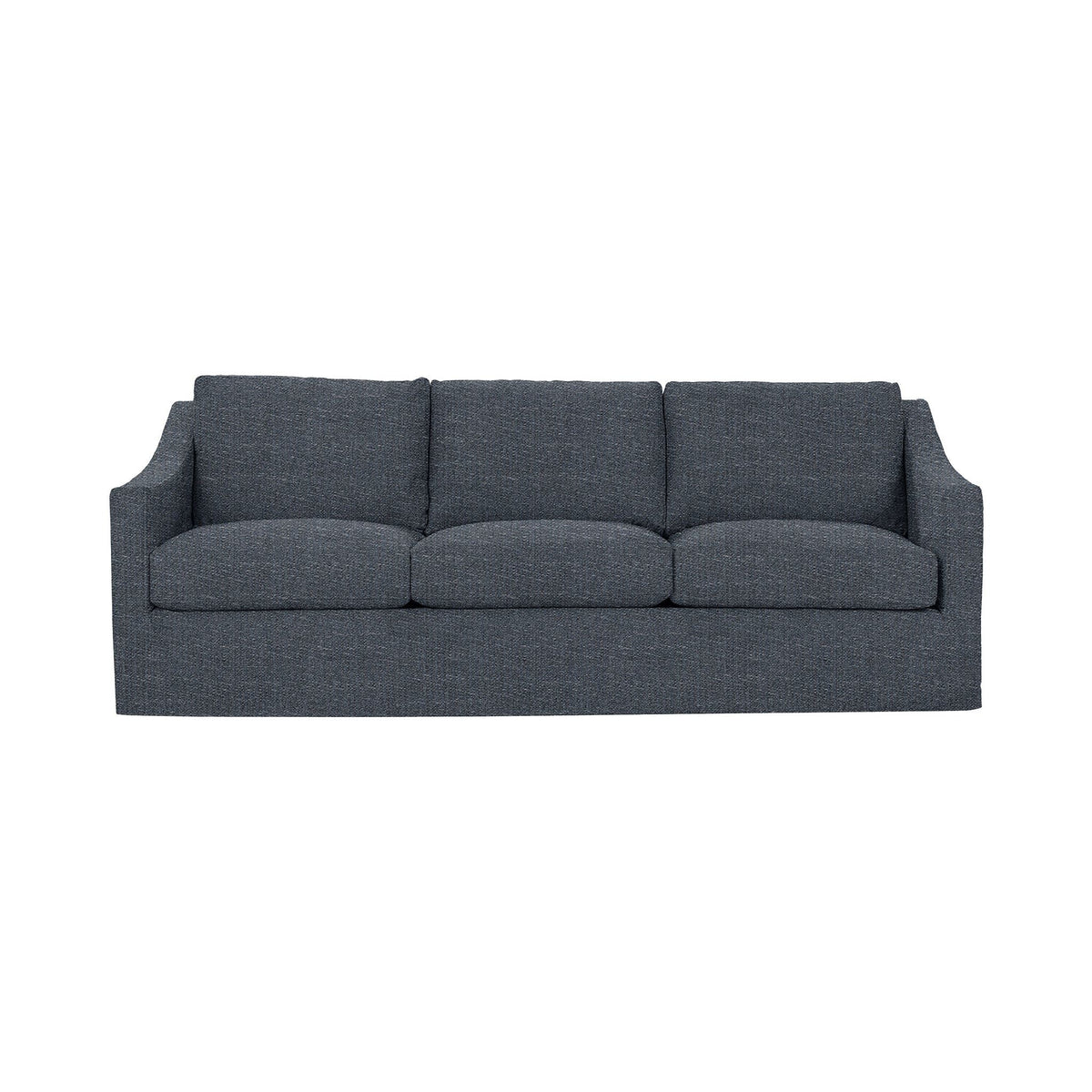 Classic Home Kipton upholstered stationary sofa with plush fabric and cushioned armrests in a cozy living room setting.