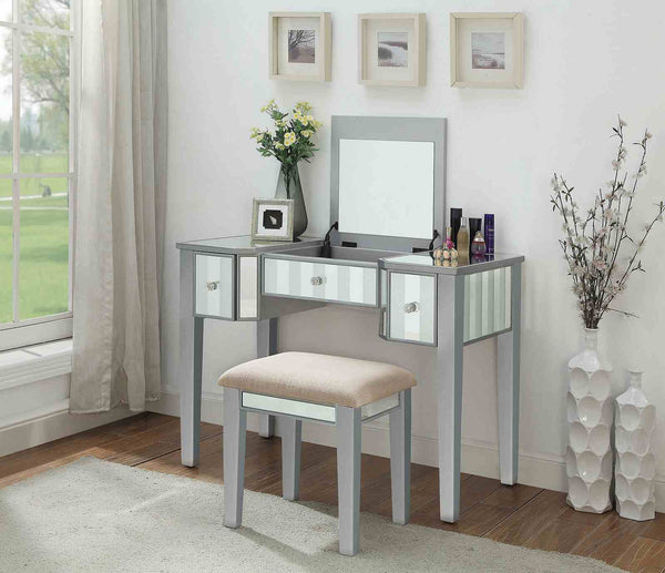 Joyce - Vanity w/ Stool, Silver