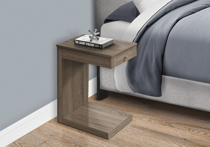 Accent Table, C - Shaped Contemporary & Modern - Taupe - R&R Furniture Gallery (Fountain Valley, CA)