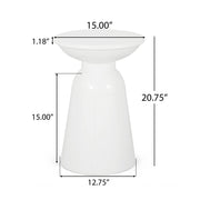 Modern outdoor metal end table by Noble House with a sleek design, perfect for patio or garden decor.