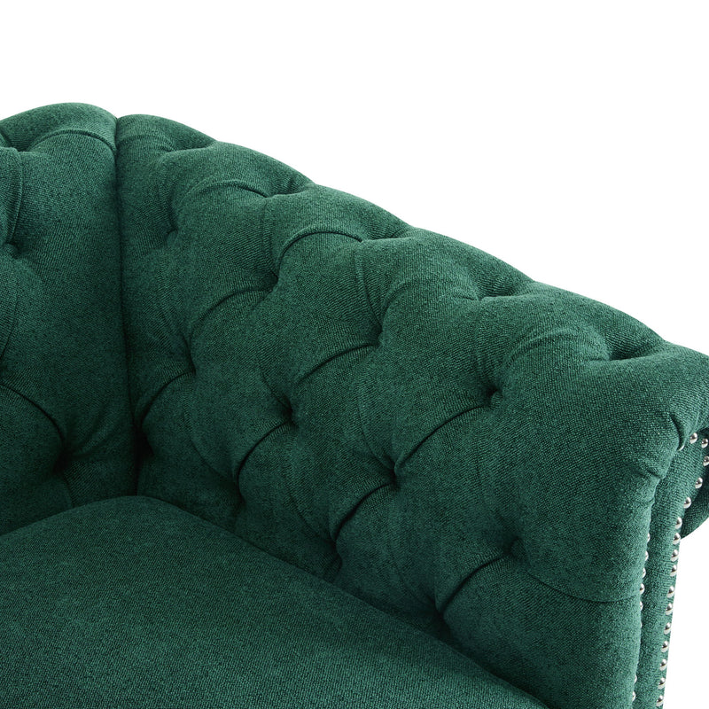 Chesterfield Style Swivel Club Chair With Button Tufted - R&R Furniture Gallery (Fountain Valley, CA)