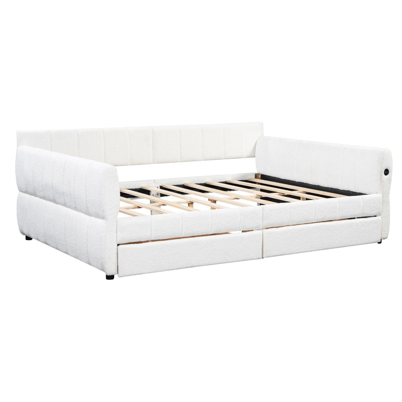 Upholstered Platform Bed With USB Charging - R&R Furniture Gallery (Fountain Valley, CA)