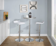 Set of two Lumi Source Ale contemporary adjustable barstools with sleek design and modern style, featuring wood and metal accents.