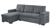 Toby - Woven Fabric Reversible Sleeper Sectional Sofa With Storage Chaise Cup Holder Charging Ports And Pockets - R&R Furniture Gallery (Fountain Valley, CA)