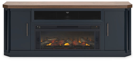 Landocken - 83" TV Stand With Electric Fireplace - Two-tone - R&R Furniture Gallery (Fountain Valley, CA)