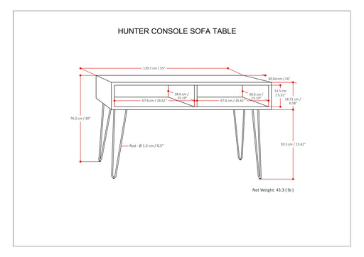 Hunter - Console Sofa Table - Natural - R&R Furniture Gallery (Fountain Valley, CA)