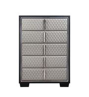 Nicola - Chest - Silver Synthetic Leather & Black - R&R Furniture Gallery (Fountain Valley, CA)