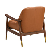 Mid - Century Accent Chair With Cushioned Seat, Brass Tipped Legs - R&R Furniture Gallery (Fountain Valley, CA)