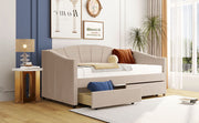 Upholstered Daybed With Two Drawers And Wood Slat - R&R Furniture Gallery (Fountain Valley, CA)