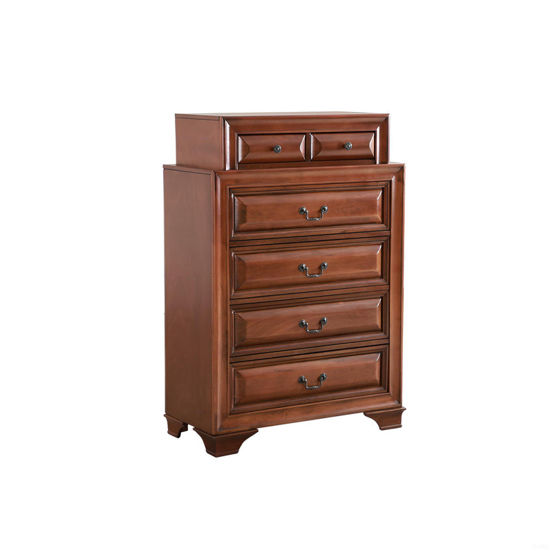 Glory Furniture LaVita accent chest with wood finish and decorative hardware, ideal for living room or hallway storage.