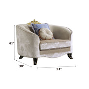Sheridan - Chair With 2 Pillows - Cream Fabric - R&R Furniture Gallery (Fountain Valley, CA)