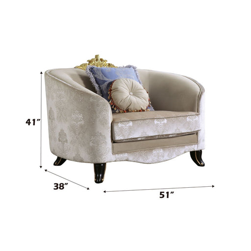 Sheridan - Chair With 2 Pillows - Cream Fabric - R&R Furniture Gallery (Fountain Valley, CA)