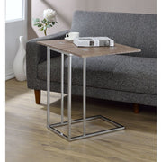 Danson - Accent Table - Weathered Oak & Chrome - R&R Furniture Gallery (Fountain Valley, CA)