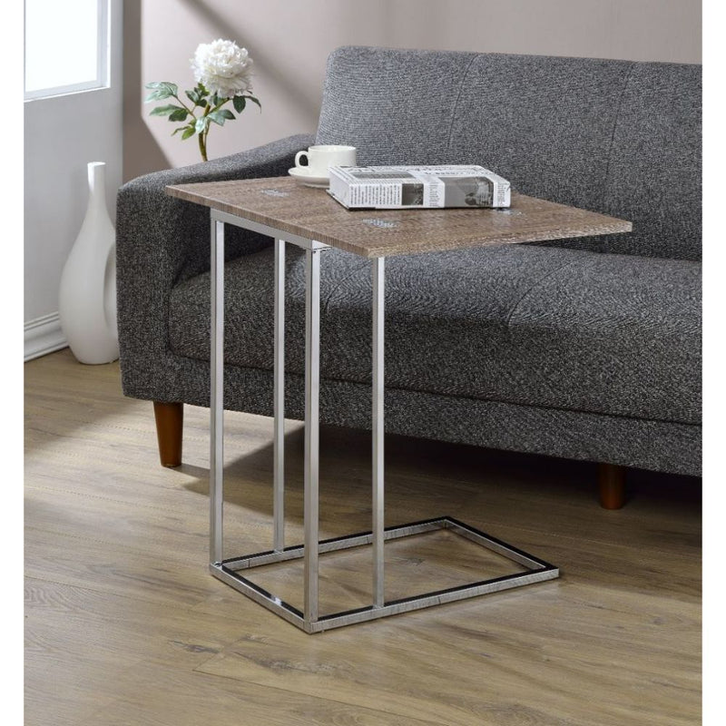 Danson - Accent Table - Weathered Oak & Chrome - R&R Furniture Gallery (Fountain Valley, CA)