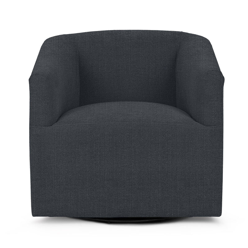 Classic Home Vernon swivel chair with a plush, upholstered seat and backrest, featuring a modern design and a swivel base.