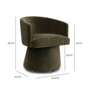Kristen upcycled chenille rolling desk chair by TOV Furniture with a modern design and plush fabric upholstery.