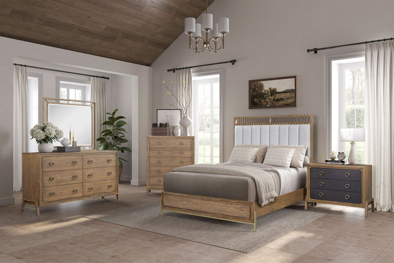 Elegant Design Upholstered And Strap Panel Bed - R&R Furniture Gallery (Fountain Valley, CA)