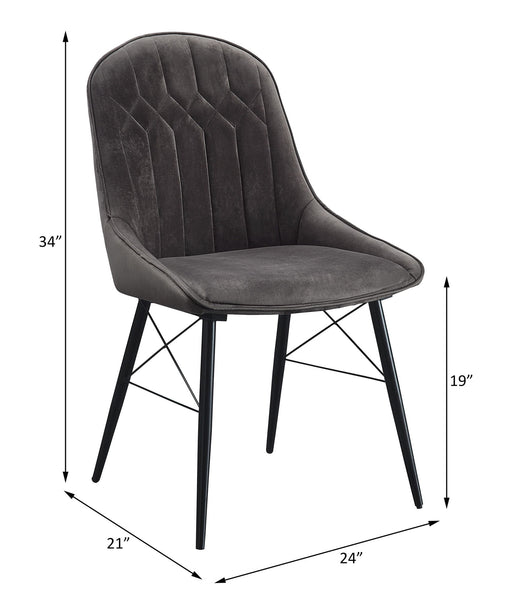 Abraham - Side Chair (Set of 2) - Dark Gray Fabric & Black - R&R Furniture Gallery (Fountain Valley, CA)