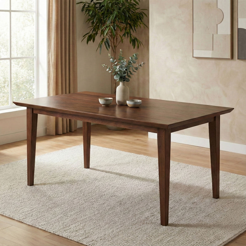 Contemporary Colby dining table by Simpli-Home with wooden surface and sturdy legs, ideal for modern dining rooms.