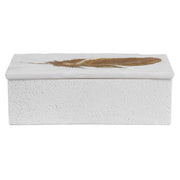 White stone box from Uttermost Nephele collection, decorative basket with textured stone surface for storage or display.