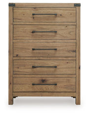 Ridgester - Five Drawer Chest - Light Brown - R&R Furniture Gallery (Fountain Valley, CA)