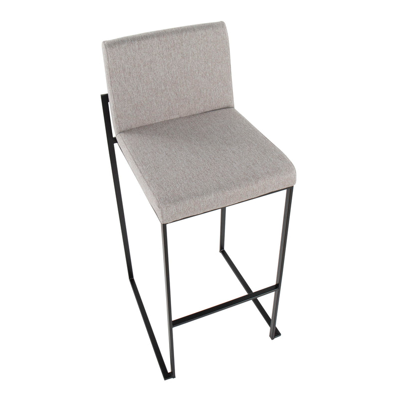 Lumi Source Fuji contemporary high back barstool with elegant design, showcasing sleek wood finish and modern style.