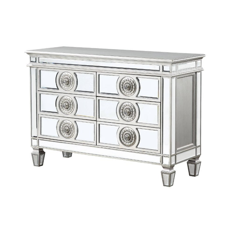 Varian - 34" Server - Mirrored & Antique Platinum - R&R Furniture Gallery (Fountain Valley, CA)