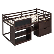 Low Loft Bed With Rolling Desk, Shelf And Drawers - R&R Furniture Gallery (Fountain Valley, CA)