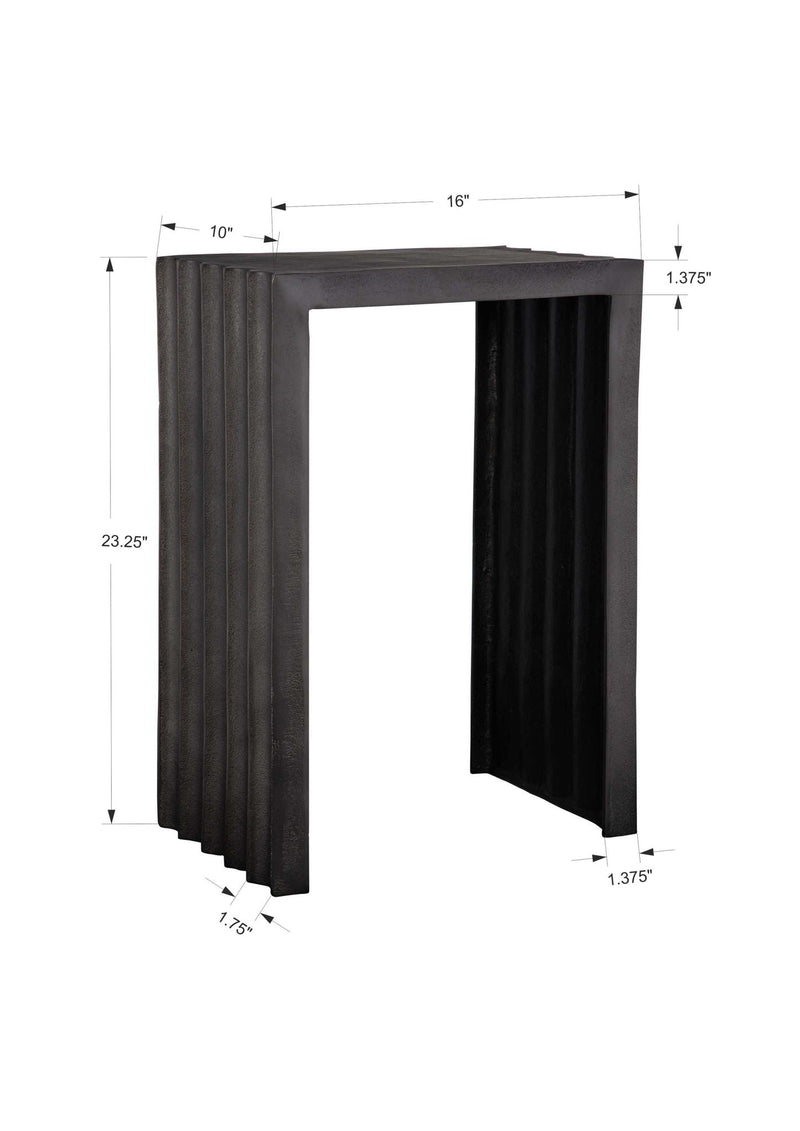 In The Groove - Aluminum Accent Table - Black