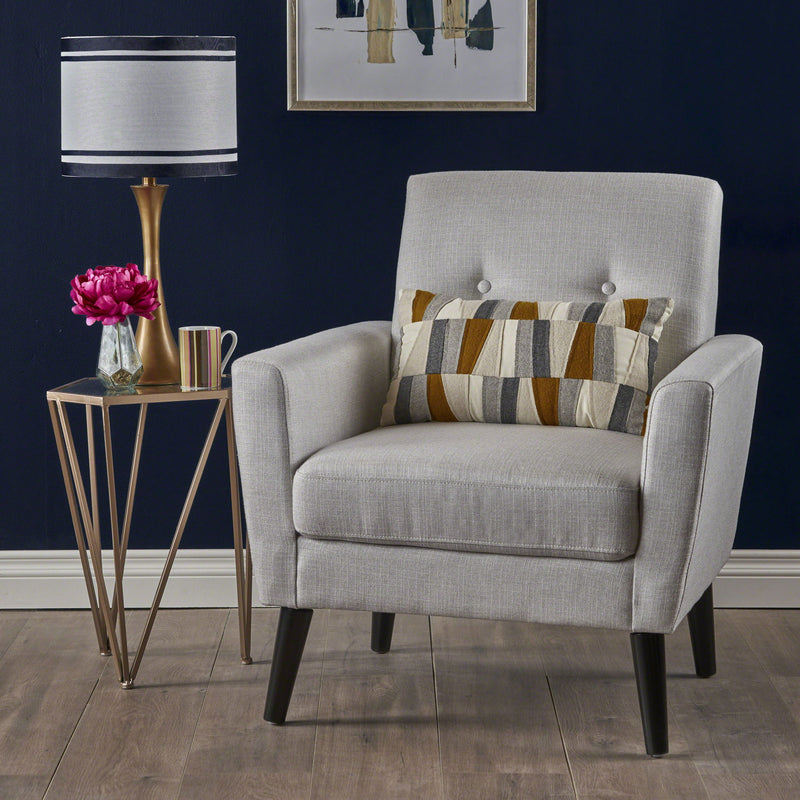 Radiantize - Upholstered Fabric Club Chair With Square-Off Back And Button Tufted - R&R Furniture Gallery (Fountain Valley, CA)