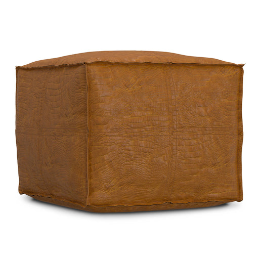 Brody - Square Pouf - Tan - R&R Furniture Gallery (Fountain Valley, CA)