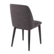 Lumi Source Tintori contemporary dining chair set in charcoal, featuring sleek modern design and comfortable seating for dining rooms.