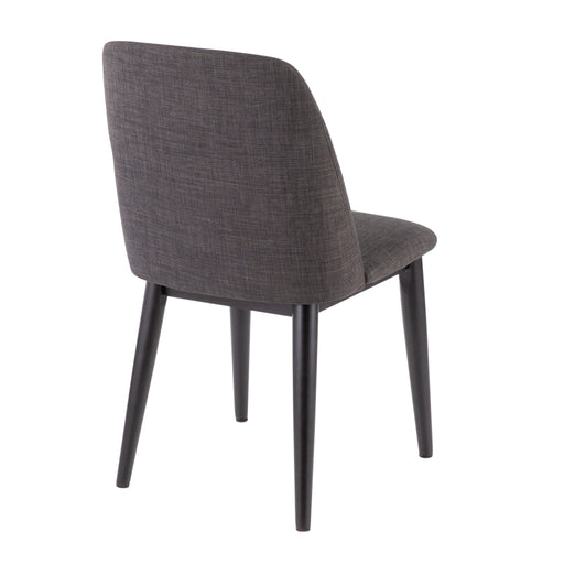 Lumi Source Tintori contemporary dining chair set in charcoal, featuring sleek modern design and comfortable seating for dining rooms.