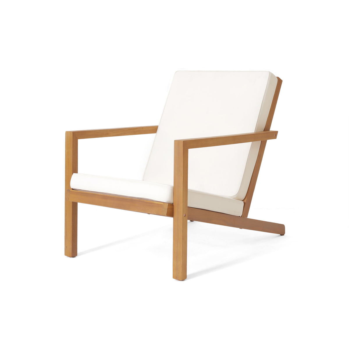 3 Piece Outdoor Chat Set With Table And 2 Adirondack Chairs - White / Brown Patina