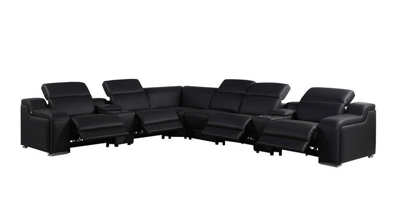 1116 - 8-Piece L-Shaped Sectional Sofa In With 4 Power Recliners & Power Headrests