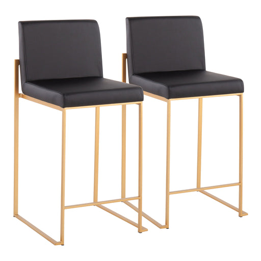 Lumi Source Fuji contemporary high back counter stool with stylish design and dark finish, ideal for modern kitchen or bar area.