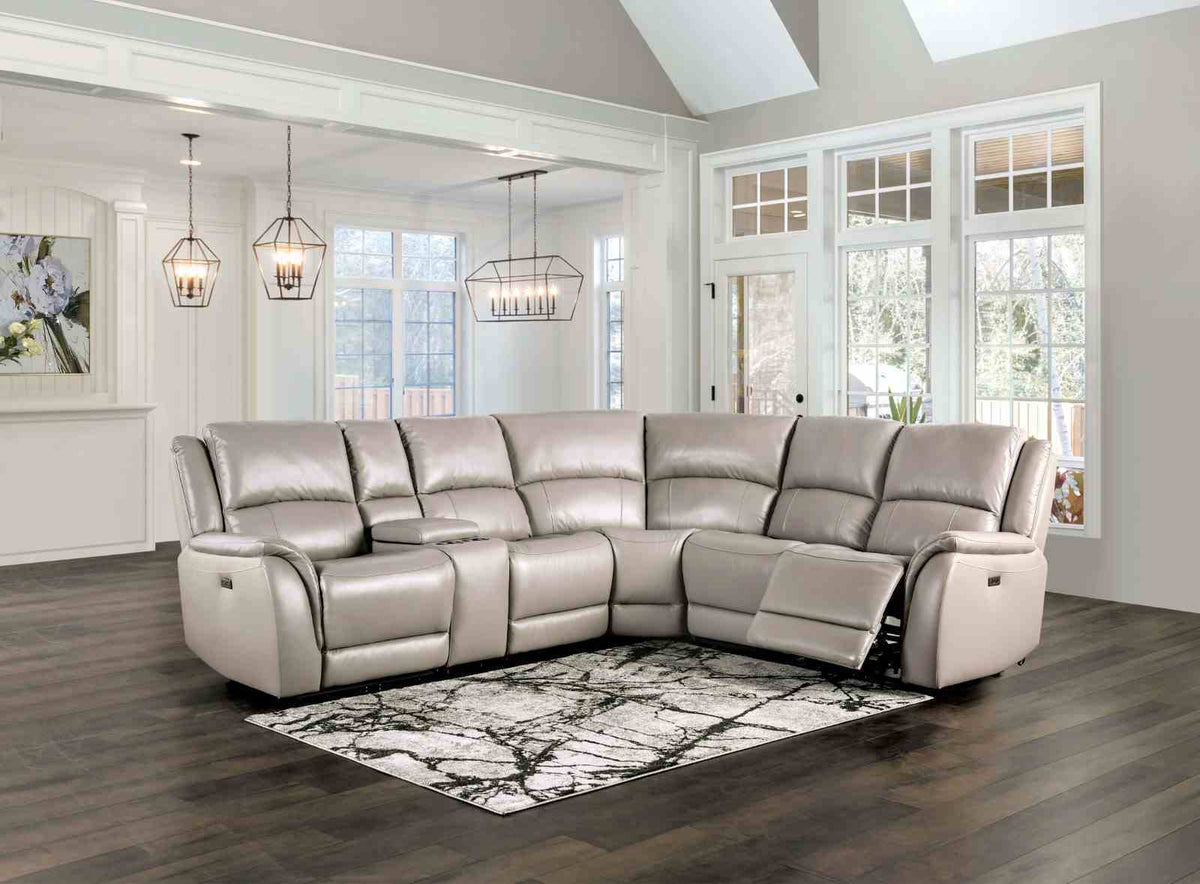 Gorgius - Power Sectional, Light Gray
