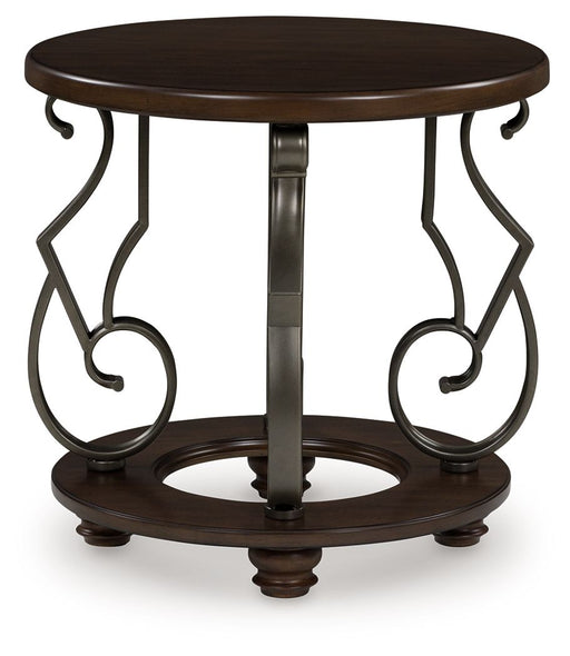 Frallyn - Round End Table - Dark Brown - R&R Furniture Gallery (Fountain Valley, CA)