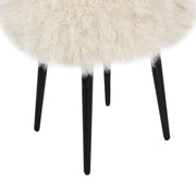 Alberta - Mongolian Sheepskin Round Ottoman - R&R Furniture Gallery (Fountain Valley, CA)